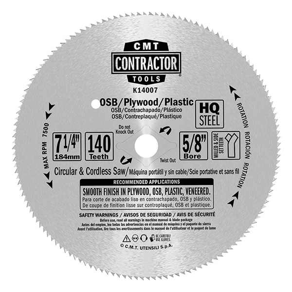 ITK Contractor plywood saw blades